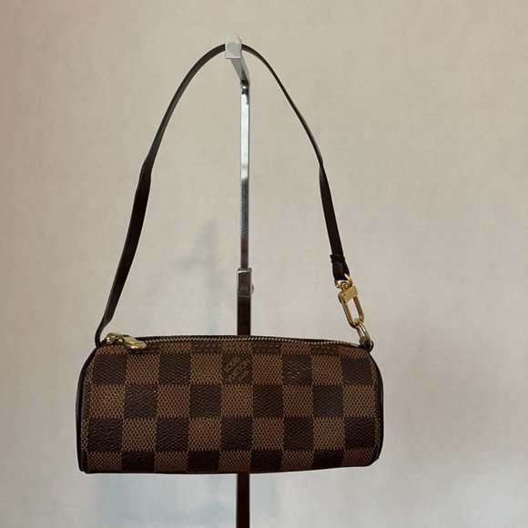Louis Vuitton Papillon Pouch Mini Hand Bag Damier Ebene Brown (128463) - Picture 7 of 8